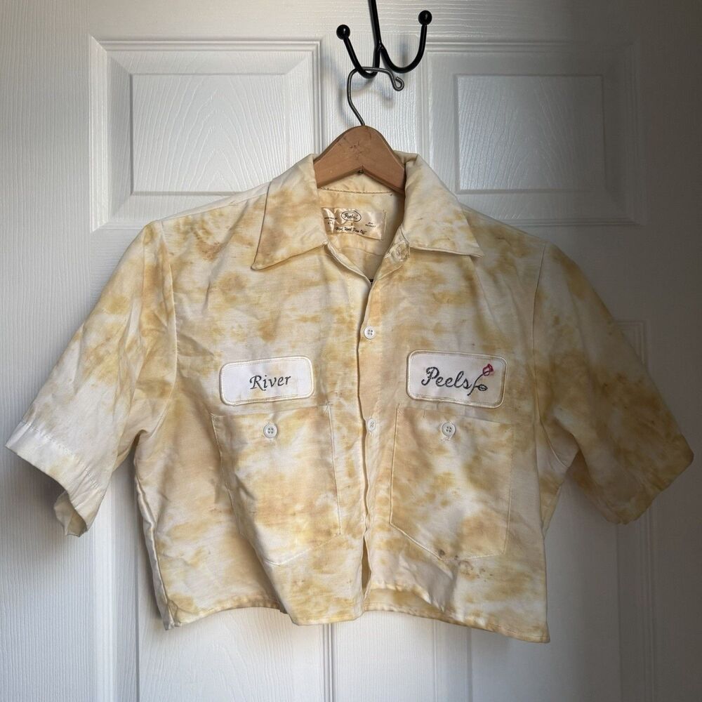 Peels Cropped Hand dyed Button Up Size Small